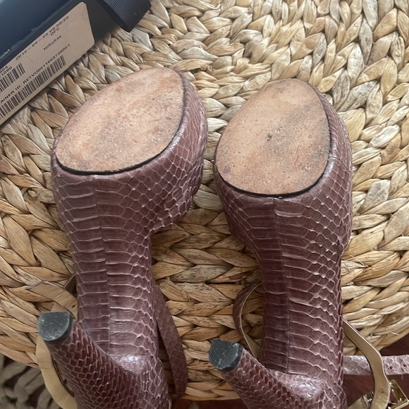 Very Sexy Vintage Rachel Zoe Python Print Stiletto Platform Heels in Rose Hue 🤩 - Picture 15 of 15